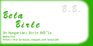 bela birle business card